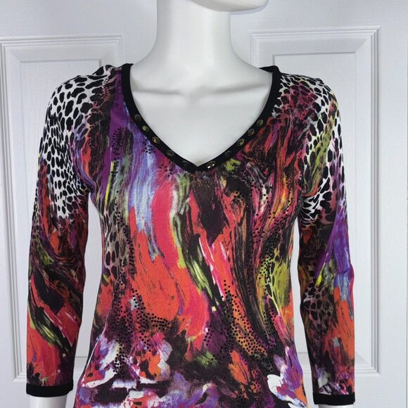 ALBERTO MAKALI women's medium 3/4 sleeve sweater - Picture 2 of 2